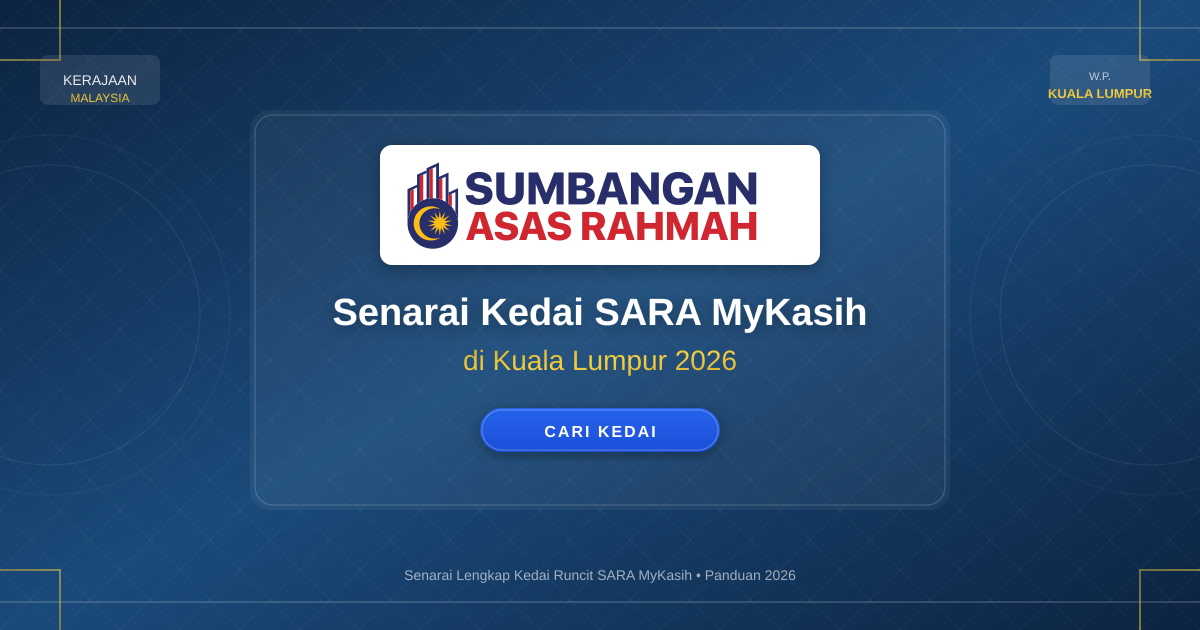 Senarai Kedai SARA MyKasih di Kuala Lumpur 2026 - 230+ Lokasi Lengkap